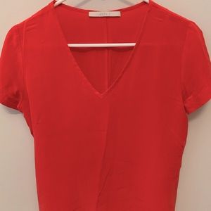 Lightweight short sleeved silk blouse